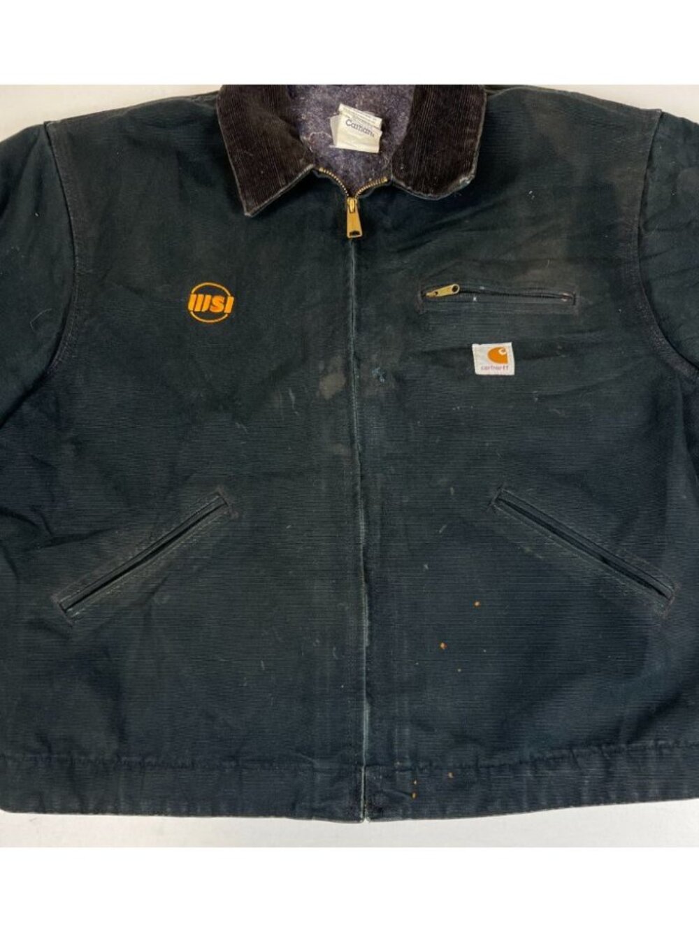 Vintage Carhartt J01 BLK Detroit Jacket Made in USA Blanket Lined Workwear Black - Picture 5 of 13